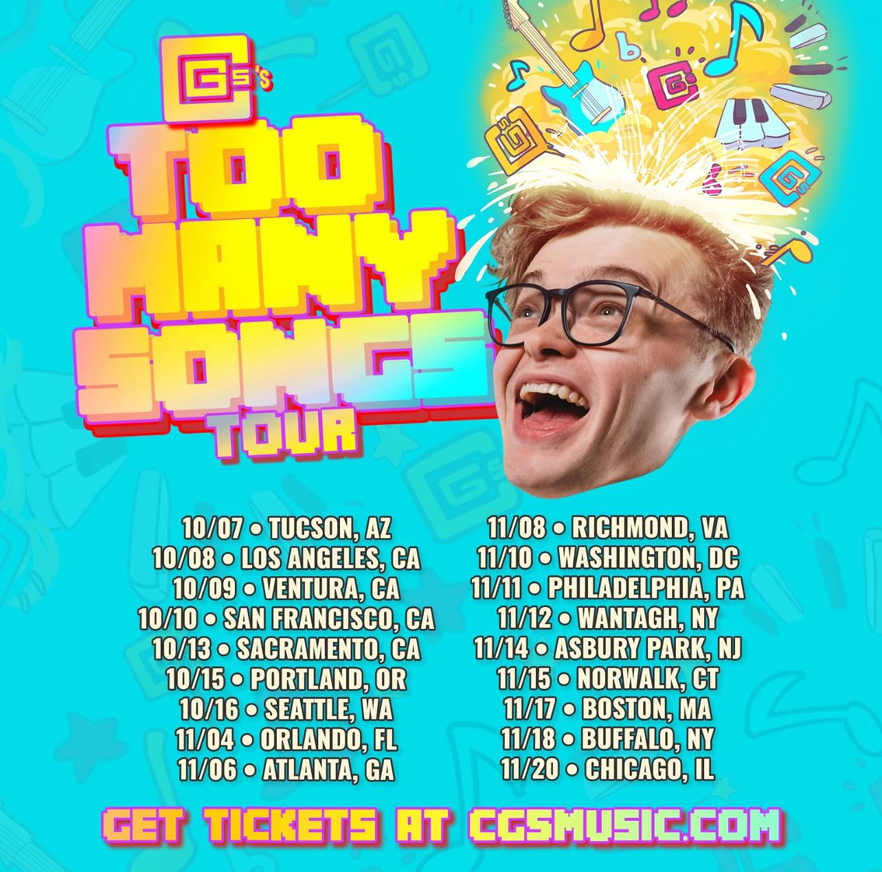 CG5 Too Many Songs Tour Poster 2026